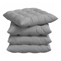 vidaXL Sitzauflage Sitzkissen 4 pcs Wolkengrau 40 x 40 x 6 cm Stoff, (4 St) grau