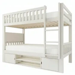 Oxeza Etagenbett 90/200 cm Weiß mit klappbarer Tischplatte und integriertem Schuhregal , Holz , Mode , Rechteckig , 90x200 cm , Babymöbel & Kindermöbel, Kinderzimmer & Jugendzimmer, Stockbetten