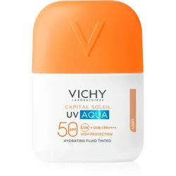 Vichy Capital Soleil UV Aqua schützendes getöntes Gesichtsfluid mit feuchtigkeitsspendender Wirkung SPF 50 50 ml