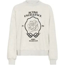 Sweatshirt KAFFE "Sweatshirt KAandrea", Damen, Gr. XXL, beige (light grau melange), Obermaterial: 50% Polyester PES. 50% Baumwolle CO., Sweatshirts Sweatshirt