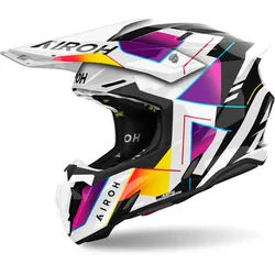 Airoh Twist 3 Rainbow Motocross Helm, schwarz-weiss-pink, Größe L für Männer