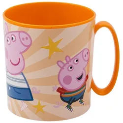 Peppa Pig Becher - Mikrowellengeeigneter Kunststoffbecher 390 ml – für Kinder, 1-tlg., ideal für Kinderhände dank glatter Oberfläche orange
