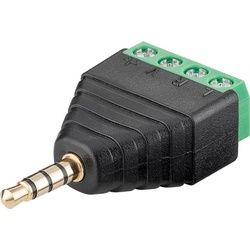 Goobay Terminal Block 4-pin > Klinke 3,5 mm Stecker (4-Pin, stereo) - Schraubbefestigung