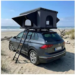 TZIpower Dachzelt Autodachzelt Auto Dach Zelt Vordach Schwarz/Grau Hardcase Aluminium, Personen: 2 (1 tlg)