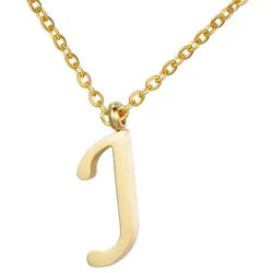 Kette mit Anhänger Buchstabenkette Halskette mit Buchstaben Anhänger (1-tlg., Kette mit Anhänger inkl. Samtbeutel), Goldene Kette mit Buchstabenanhänger, im Samtbeutel goldfarben