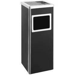 vidaXL Mülleimer NA Mülleimer mit Aschenbecher Hotel 36 L Stahl Schwarz schwarz