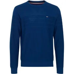 Rundhalspullover FQ1924 "Strickrundhalspullov FQSaban", Herren, Gr. L, blau (navy peony), Obermaterial: 50% Baumwolle CO. 50% Polyacryl PAN., Pullover Rundhalspullover