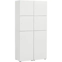 Möbelpartner Spind-Set »Locked« 6x1 mit elektronischem RFID-Schloss weiß, 90.8x185.2x40.7 cm