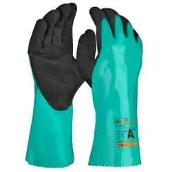 Hi5 X Chem Chemikalienschutzhandschuhe, AJKLOPT, grün/schwarz HI551-10 , 1 Paar, Größe 10