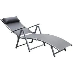 Outsunny Gartenliege, Metall, BxHxT: 137 x 100,5 x 63,5 cm - grau