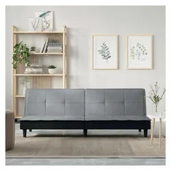 vidaXL Sofa, Schlafsofa Hellgrau Stoff