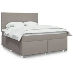 vidaXL Boxspringbett, Boxspringbett mit Matratze Taupe 180x200 cm Stoff