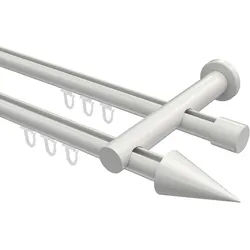GARDINENSTANGE INNENLAUF Platon Savio 280 cm (geteilt in 2 x 140 cm), 2-läufig, 20 mm Ø Weiß