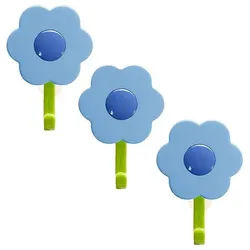 Kochblume Dekohaken Blumenhaken S, (Spar-Set, 3-St), Tragkraft bis zu 3,5 kg blau