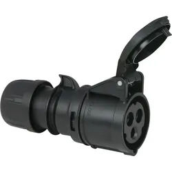 PCE CEE 16 A/240 V - 3P Plug female Schwarz - IP44