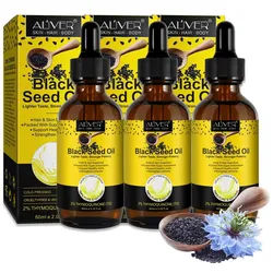 ALIVER Haaröl Schwarzkümmelöl Hautöl Haaröl Bio Vegan Aliver, 3-tlg., Haarwachstumsmittel, Haaröl