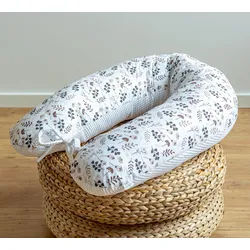 Loolay Seitenschläferkissen WAFFELPIQUE Blumen Schwangerschaftskissen Schlafen Kissen Stillkissen, M/ L oder L/ XL KISSEN + Bezug / 6 MUSTER Auswahl: Waffelstoff Waffelpique/ Türkis BLUMENWIESE Braun, Blau, Rosa, Gelb, Weiß, 170 o.190 cm Kissen. PREMIUM Geschenk für Schwangern Seitenschläfer, LOOLAY® - 100% Europäische Stoffe und Kleinserien-Nähen! braun L/ XL