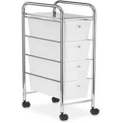 Idimex Badrollwagen Gina , Transparent , Kunststoff, Metall , Mode , 24x79x39 cm , Badezimmer, Badezimmerregale, Badregale