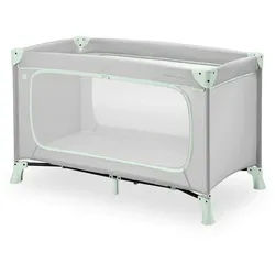 Hauck Reisebett , Mintgrün, Greige , Metall, Kunststoff, Textil , 65x76x125 cm , zusammenklappbar, Ausstieg , Baby & Kindermöbel, Babyzimmer, Babybetten, Reisegitterbetten