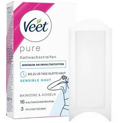 Veet Kaltwachsstreifen mit Easy-Gelwax Technologie, 40 St., für Körper & Beine, Geeignet für sensible Haut