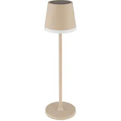 Tischleuchte Solarleuchte Außenlampe sandfarben Terrassenleuchte Tischlampe Balkon IP44 Spritzwasserfest Akku , LED warmweiß, DxH 11x41 cm