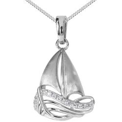 OSTSEE-SCHMUCK Kette mit Anhänger Ostsee-Schmuck Kette mit Anhänger Schiff (2-tlg) silberfarben 45 cm
