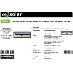 LED Wandlicht Leuchtstark mit max. 700 Lumen, 60 LED inklusive Li-ion Akku 18650 3,7V