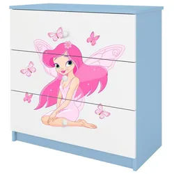 Raumhirsch Furniture Kinderregal Kinderkommode mit Motiven für Mädchen, Spielzeugregal mit Schubladen - Kinderzimmermöbel, stabile Konstruktion, kindgerecht, verschiedene Farben & Designs blau