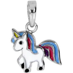 Kettenanhänger OSTSEE-SCHMUCK "Ostsee-Schmuck Anhänger Einhorn Anhänger Einhorn", weiß (weiß, neutral), Schmuckanhänger, Damen, 17 x 13mm, Silber 925 (Sterlingsilber), 1 g, Kettenanhänger