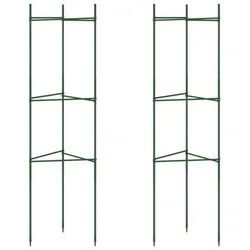 vidaXL Blumenständer Tomatenkäfig 2 Stk. 116 cm Stahl und PP (2 St) grün
