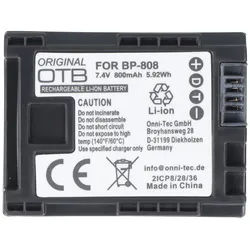 AccuCell Akku passend für Canon BP-808 mit Restminutenanzeige