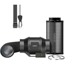 AC Infinity Luftfilter-Set Ø 150 mm | Inline-Ventilator mit Geschwindigkeitsregler und Aktivkohlefilter | 598 m3/h