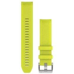 QuickFit 22-Uhrenarmbänder Silikon Gelb mit Teilen in Titan