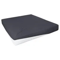 Topper-Spannleintuch , Anthrazit , Textil , 100x200 cm , bügelleicht, bügelfrei, weich und anschmiegsam , Heimtextilien, Bettwäsche & Leintücher, Leintücher, Spannleintücher Topper