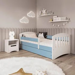 Mid.you Kinder-/Juniorbett , Blau, Weiß , Holzwerkstoff , Birke , Schichtholz,Sperrholz , H2 , 1-Zonen , Höhe ca. 15 cm , links montierbar, rechts montierbar , 80x180 cm , mit Schubkästen,nicht verstellbar , Babymöbel & Kindermöbel, Kinderzimmer & Jugendzimmer, Kinderbetten, Kinderbetten & Jugendbetten