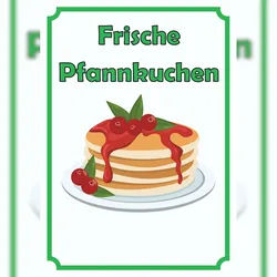 HB-Druck Frische Pfannkuchen Schild Hochkant A2 Rückseite selbstklebend