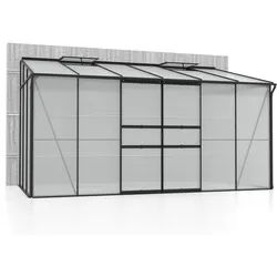 Vitavia Gewächshaus Osiris/Ida 7800 inkl. 2 Dachfenster - 7,8 m2 4 mm Hohlkammerplatten schwarz