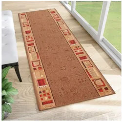 Tapiso Läufer Anti Rutsch, rechteckig, Höhe: 6 mm, Antirutsch Flurläufer Meterware, rutschfest, pflegeleicht braun 120 cm x 220 cm x 6 mm