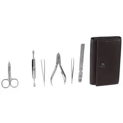 Zwilling Nagelknipser-Set Maniküre Pediküre Set 7tlg. mit Nagelknipser schwarz|silberfarben