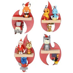 Kinderregal-Set Boarti 4-tlg. Rot