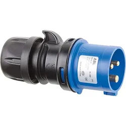 Stecker IP44, 3-polig, 16 A 230 V - blau/grau - Schraubklemmen