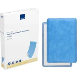 ABENA® Wundauflage, steril, weiß/blau, Superabsorbierendes Wundpflaster mit blauer Rückseite, 1 Packung = 10 Stück, Maße: 20 x 30 cm