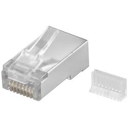 Goobay RJ45 Stecker, CAT 5e STP geschirmt - für Rundkabel, mit Einfädelhilfe