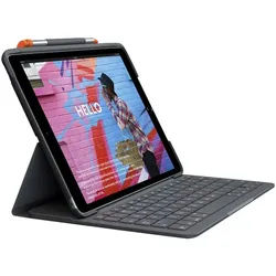 Logitech Tablet-Tastatur mit Hülle Slim Folio kompatibel mit iPad 7./8./9. Gen Tablet-Tastatur schwarz