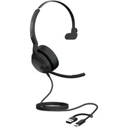 Jabra Evolve2 50 Mono-Bluetooth Headset 4 Mikrofone, USB-C/A-Anschluss, MS Teams zertifiziert, Aktive Geräuschunterdrückung