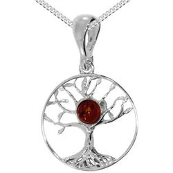 OSTSEE-SCHMUCK Kette mit Anhänger Ostsee-Schmuck Kette mit Anhänger Lebensbaum 20 mm (2-tlg) silberfarben 50 cm