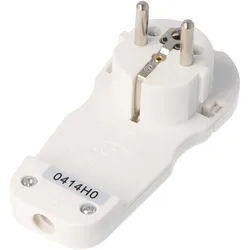 Schuko-Flachstecker extra flach weiß Schuko-Winkelstecker mit Ausladung 8mm