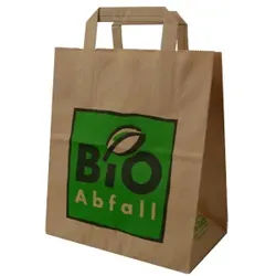 BIOMAT® Bioabfallsäcke aus Papier 8 l mit Henkel, Maße: 220 x 140 x 260 mm, 1-lagiges Kraftpapier, 1 Karton = 240 Beutel