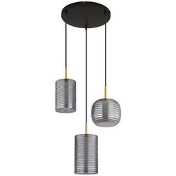 GLOBO LIGHTING Hängeleuchte, LED-Leuchtmittel fest verbaut, Pendelleuchte Hängelampe Deckenlampe LED Designleuchte 3-Flammig Glas