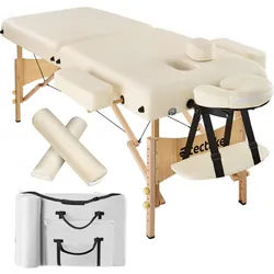tectake Massageliege 2 Zonen, 220 x 83 x 87,5 cm, beige , Beige , Holz , 59x65.5x187 cm , Freizeit & Co, Wellness & Gesundheit, Gesundheit